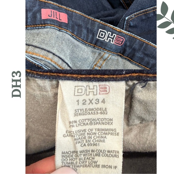 🛍️3/$40 DH3 Jill Mid-Rise Straight Leg Blue Jeans - Size 12x34 - Picture 7 of 7